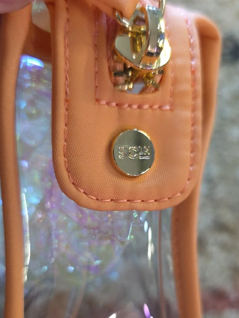 Stoney Clover Lane Clear Cosmetic Pouch with Orange Trim and Tennessee Patch